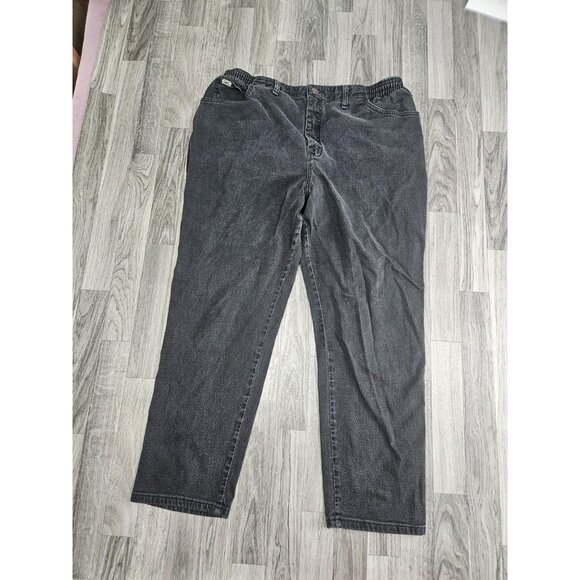 Lee Denim - (3/$35) Lee Jeans Womens 22W Black Elastic Waist Side Relaxed Fit Comfort Denim